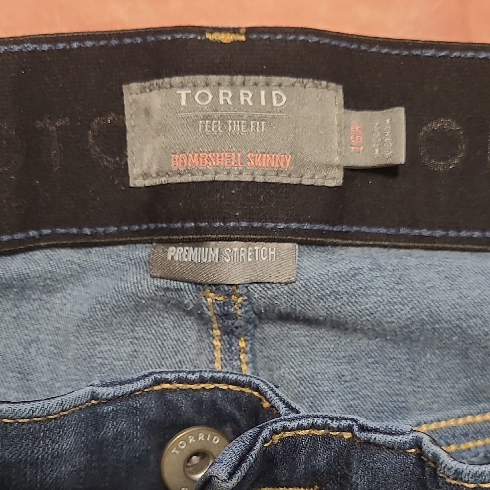 Torrid Bombshell Skinny Jeans in Dark Wash Blue